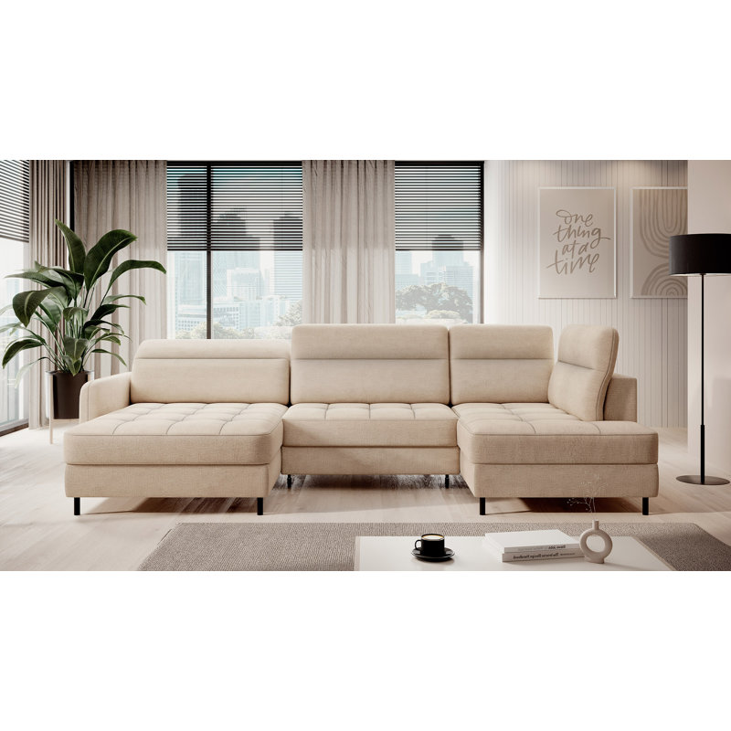 Meria 5 Seater Sofa Bed, Light Beige, Left Hand Facing