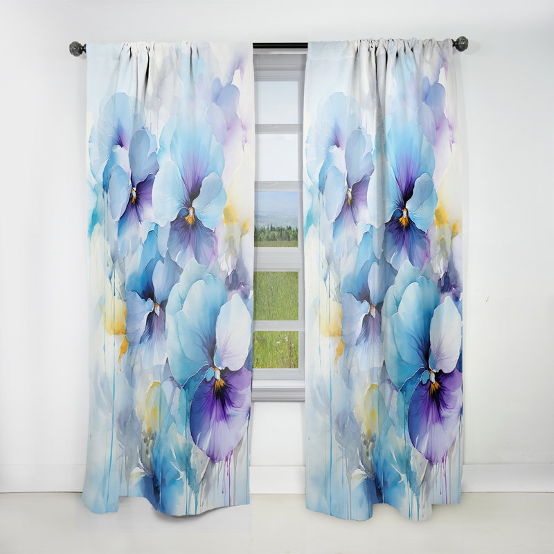 Bouquet d'harmonies bleues et mauves Madrille, L 52 po x L 95 po