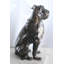 Sculpture de jardin bouledogue anglais en aluminium taille réelle Bold 22 po x 15 po x H 29 po