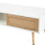 Table basse de salon moderne blanc avec pieds en bois massif pour les pieds de décoration, porte coulissante