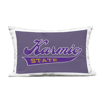 Stupell Industries Karmic State Varsity Design by Higher Learning/Life Is High Outdoor Printed Pillow