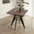 23.62" Square Dining Table With Wood Top And Metal Frame, Modern Industrial, For Home Office, Bistro, Compact For Space Saving, Walnut