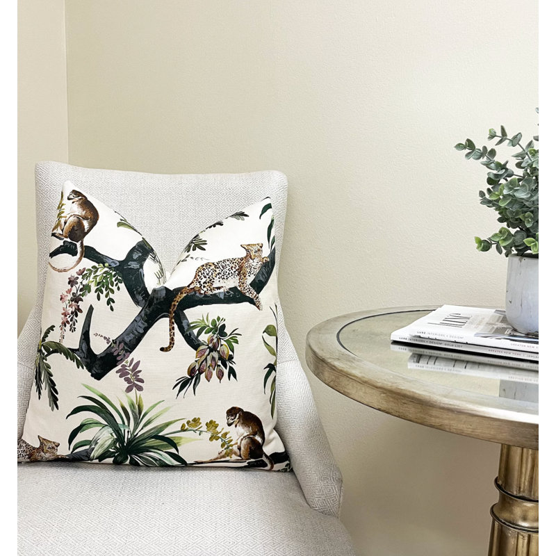 Housse de coussin Jungle, H 20 po x l 20 po, Crème, crème