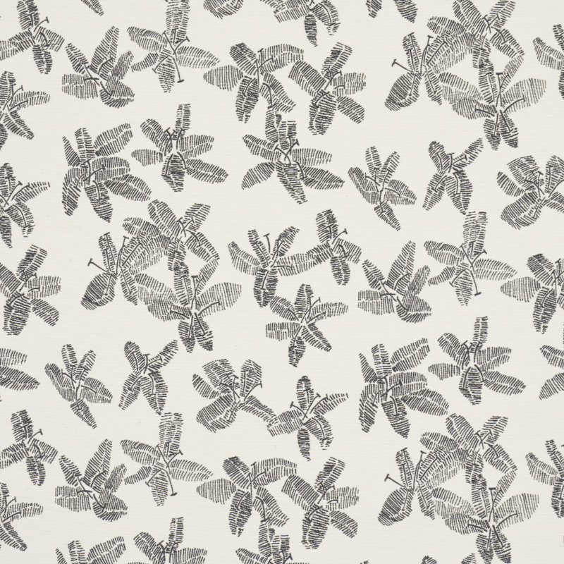 Tissu hibiscus Schumacher x Carole Z Hurley, Noir / blanc
