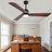 52 Inch Solid Wood Ceiling Fan with Dimmable LED Light, Quiet Reversible DC Motor and Remote Control