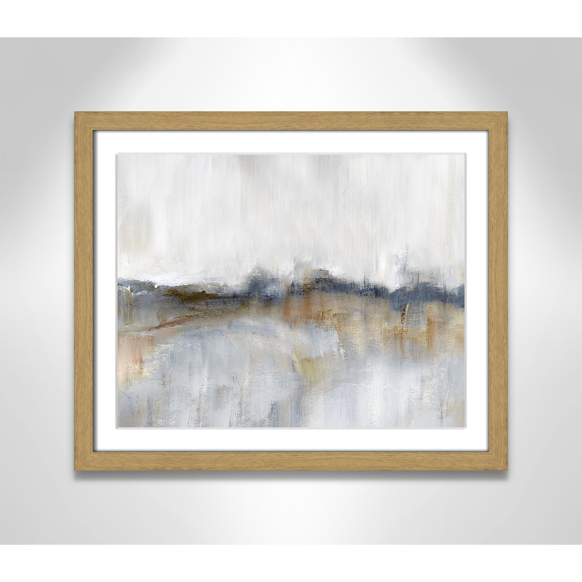 Autumnal Tide by Nan, 16" H x 19" W x 0.75" D, Natural Framed