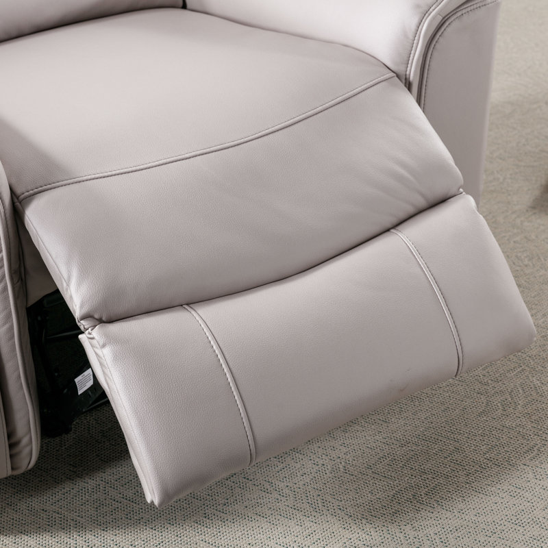Fauteuil inclinable électrique en cuir végétalien avec dessus rembourré et large USB 39,4 po Alverez (ensemble de 4)