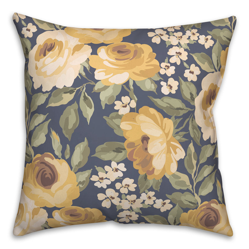Housse de coussin d'extérieur carré 12 pièces Flowers, 16 po x 16 po, Bleu