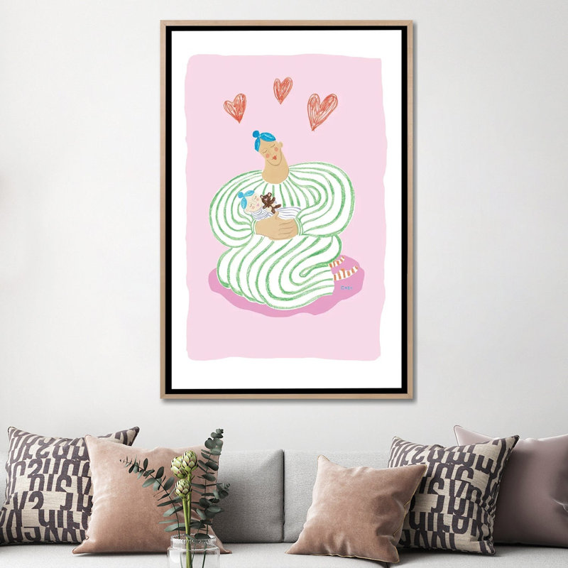 Sweet Mother Baby Hug 1 Piece Wall Art on Canvas, 101.6 cm H x66.04 cm W x 3.175 cm D, Does Not Apply