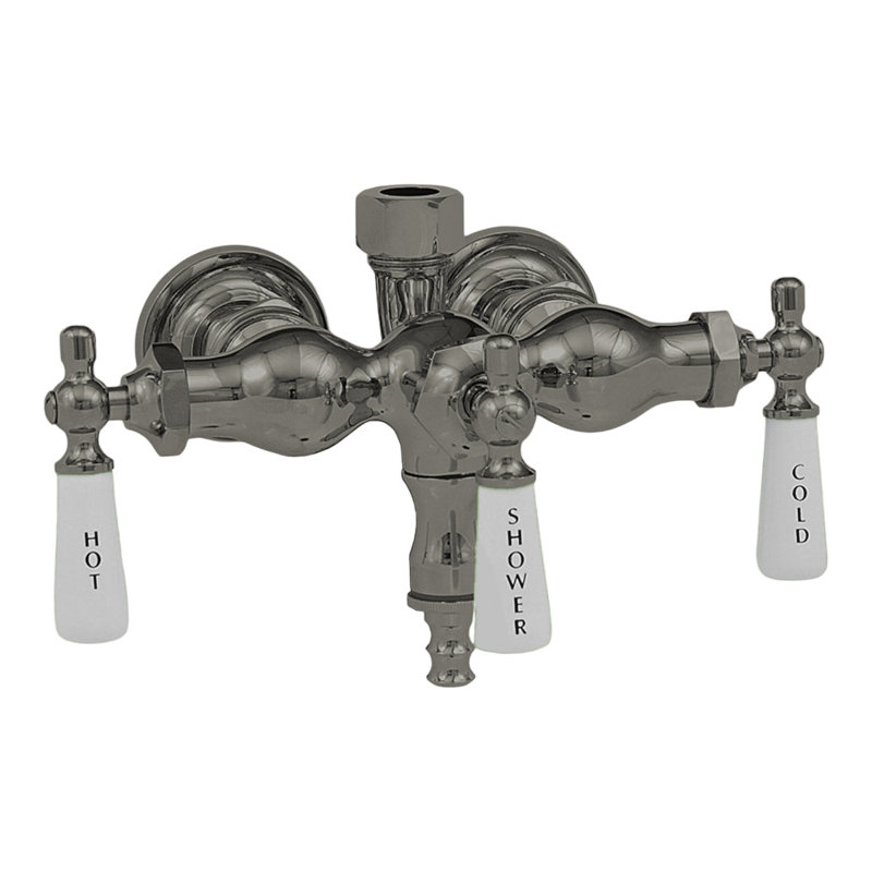 Tub Mount Diverter Faucet for Shower Riser by Strom Living, Matte Nickel