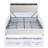 White Queen Bed Frame with Headboard, Metal Platform Bed Queen Size with 2-Tier Bookshelf Storage, and 4 Storage Drawers & Charging Station Type C, Leather Fabric No Box Spring Needed-75694356-75694362
