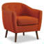 Chaise d'appoint rembourrée en tissu et pieds en bois massif capitonnés-690183128