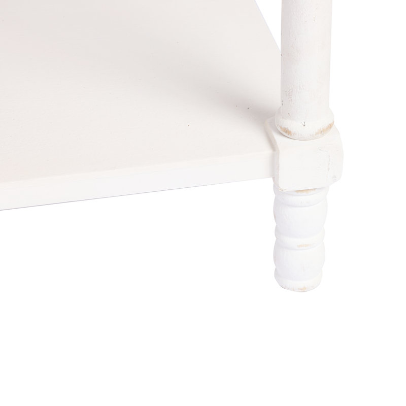 Brighton Distressed White Wood 2-Drawer Storage Console Table