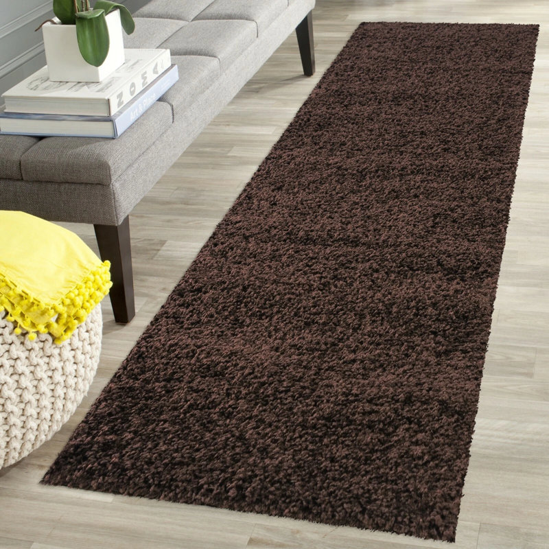 Solid Colour Shag Area Rug, Rectangle 60 x 110 cm
