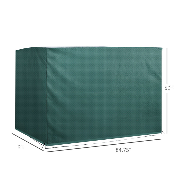 Housse imperméable pour balançoire de patio 3 places, protecteur de mobilier d'extérieur en polyéthylène vert foncé