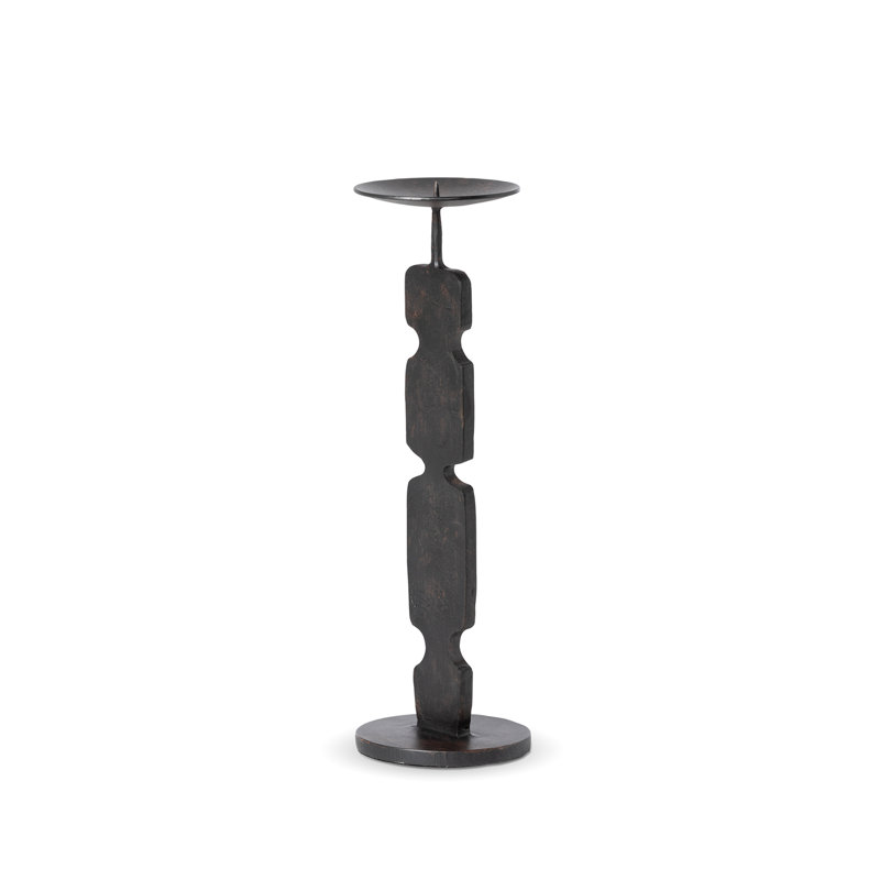 Rustic Modern Iron Tabletop Pillar, 14.75" H x 4.5" W x 4.5" D