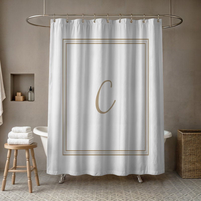 Rideau de douche simple , C, Beige