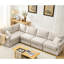 Canapé modulaire beige, canapé modulaire à 5 places avec accoudoirs roulés, revêtement en tissu de lin doux et construction solide en forme de L, coussins mi-moelleux rembourrés-1883351277