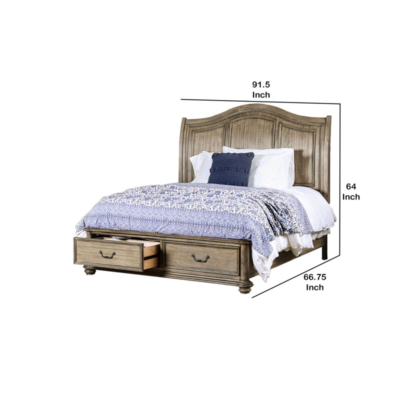 Grand lit plateforme avec rangement Leffler