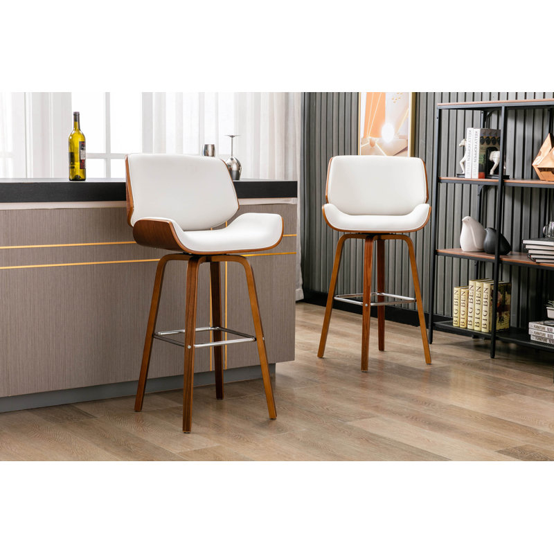 Swivel Bar Stool, White