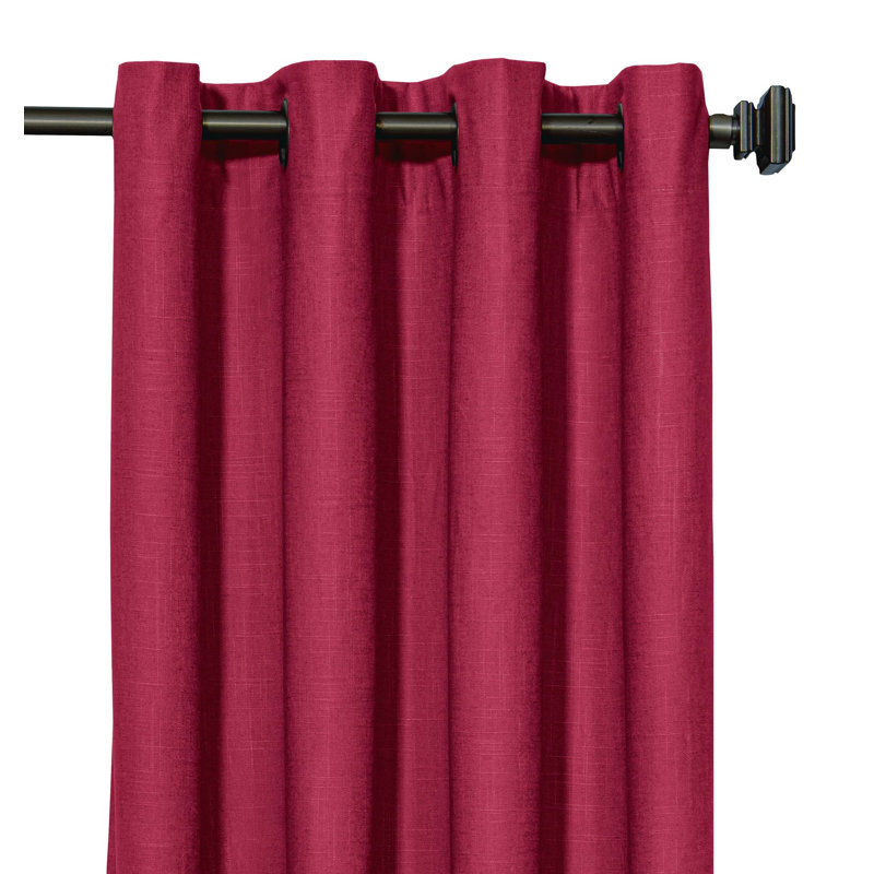 Panneaux à œillets en lin classique (paire), Lin classique - rouge pomme, 96 po de largeur x 96 po de longueur