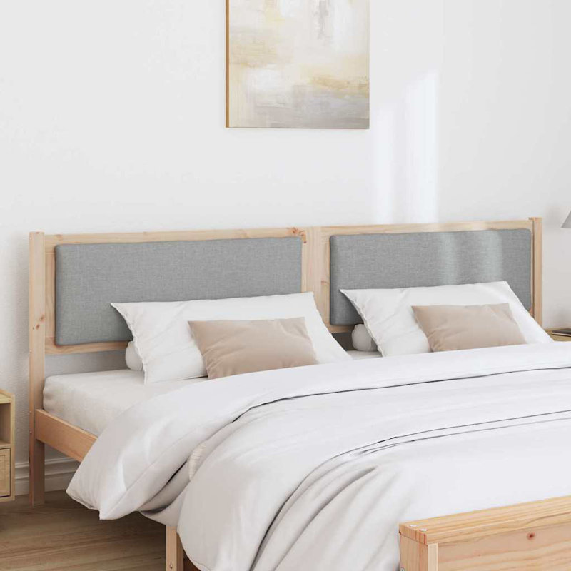 Solid Wood Headboard, Brown, Grey, King