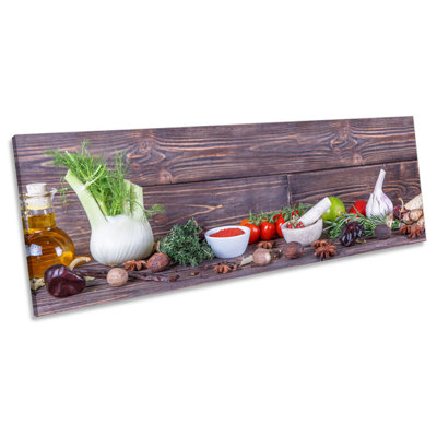 Kitchen Cooking Ingredients 1 Piece Wrapped Canvas Panoramic Wall Art