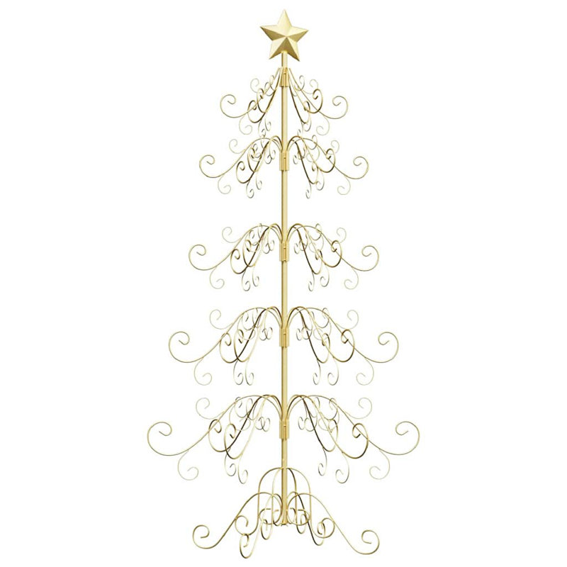  Metal Christmas Tree with Stand Powder-coated steel, Gold, 4.92' H