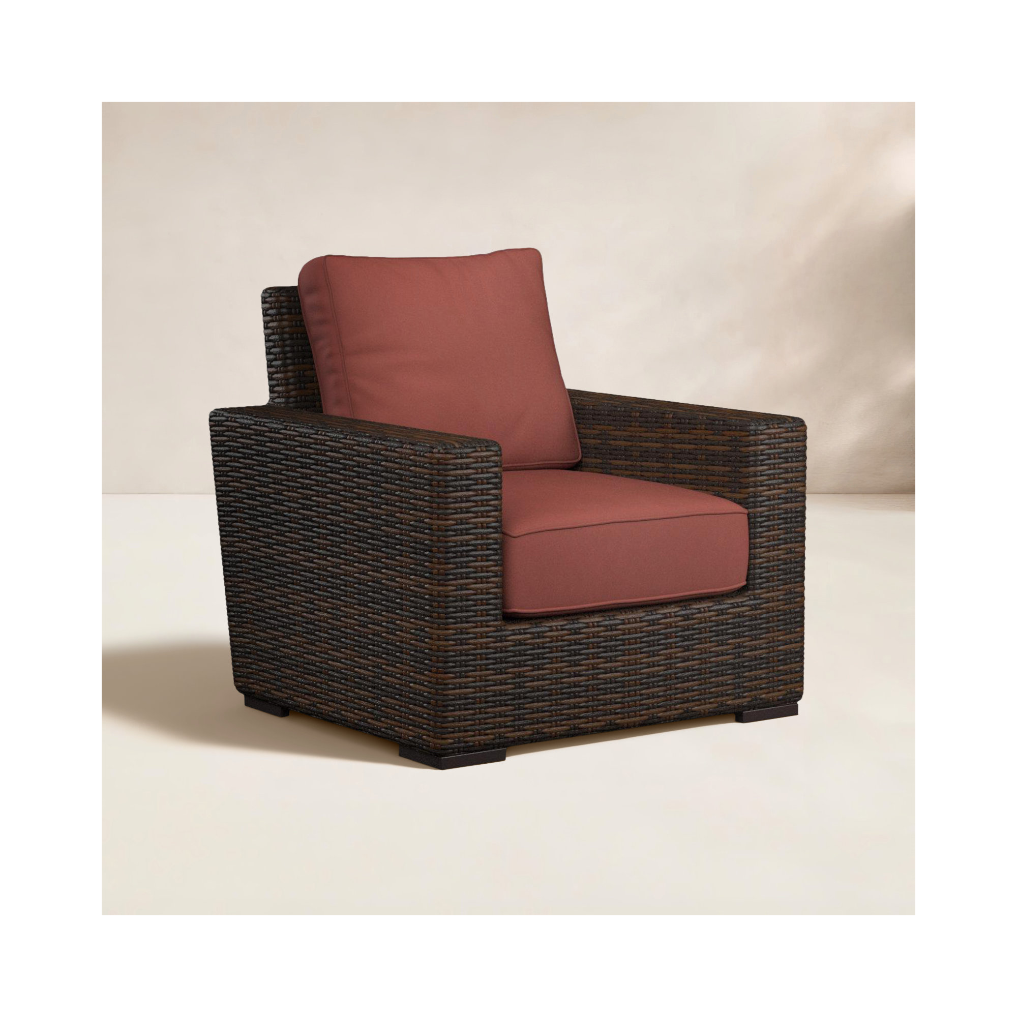 Naomie Patio Chair with Sunbrella® Cushion, Canvas Henna Sunbrella® Canvas, Brown