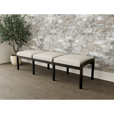 Lenox Wood Waiting Reception 3 Seat Bench Wood Frame