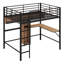 Lit mezzanine avec bureau en L et tablettes