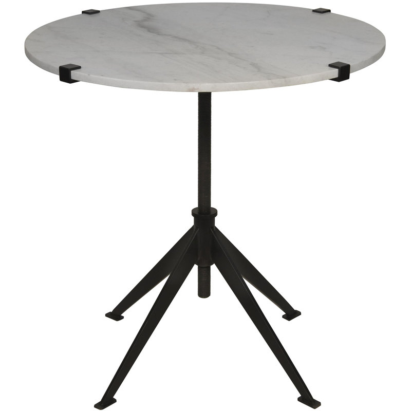 Edith Marble End Table, Matte Black