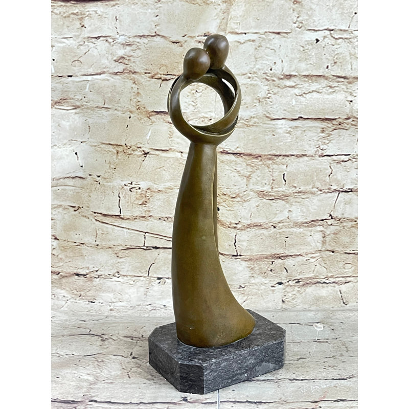 Abstrait art moderne embrassant une sculpture en bronze véritable avec méthode de cire perdue