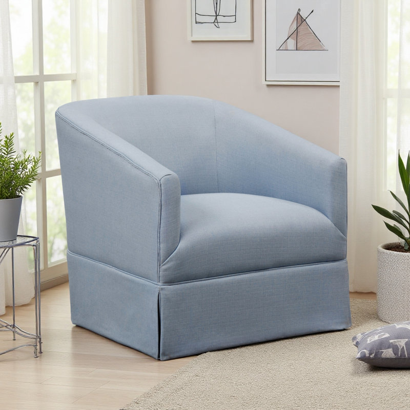 Chaise pivotante à jupe, Bleu clair