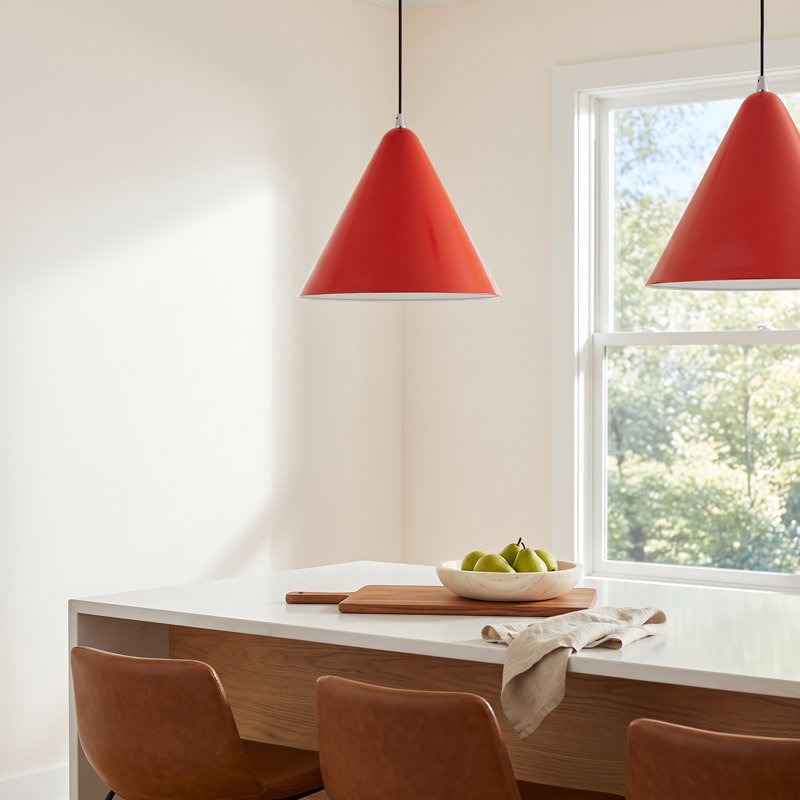 Oaklee 1 - Light Single Pendant, Shiny Red, 18" H x 14" W x 14" D
