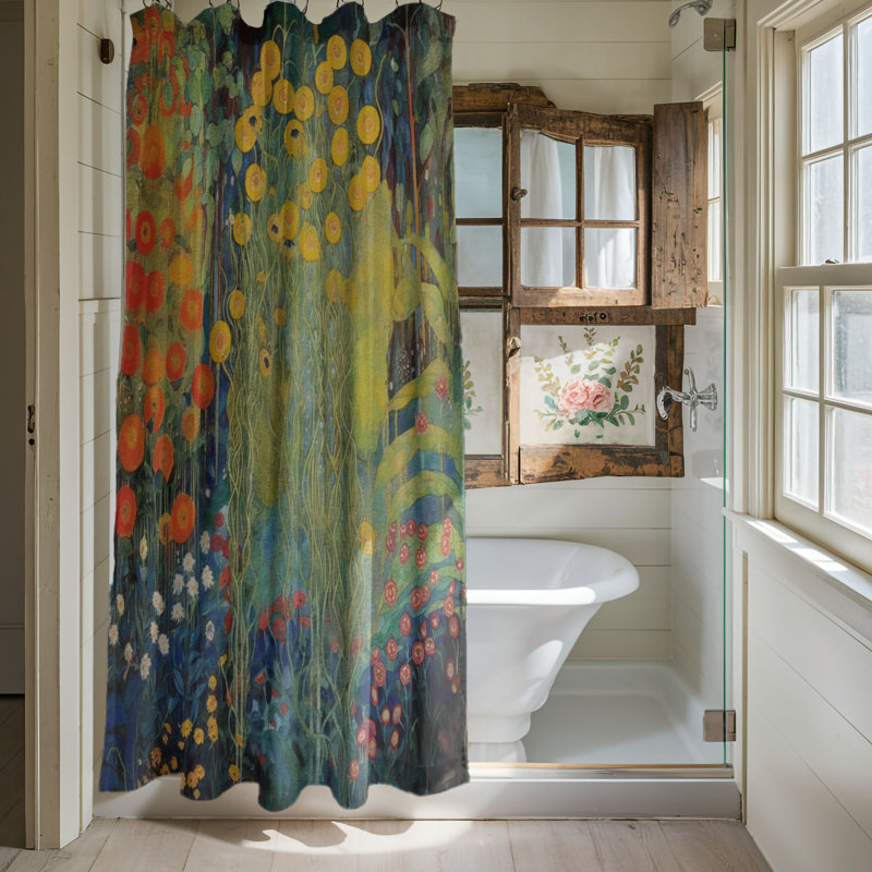 Rideau de douche Floral, H 74 po x l 71 po