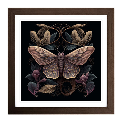 Moth Art Nouveau - Framed Print