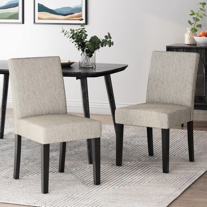Stylish Dining Chairs - Grey Upholstery, Robust Structure For Long-term Use Modern Upholstered With Materials