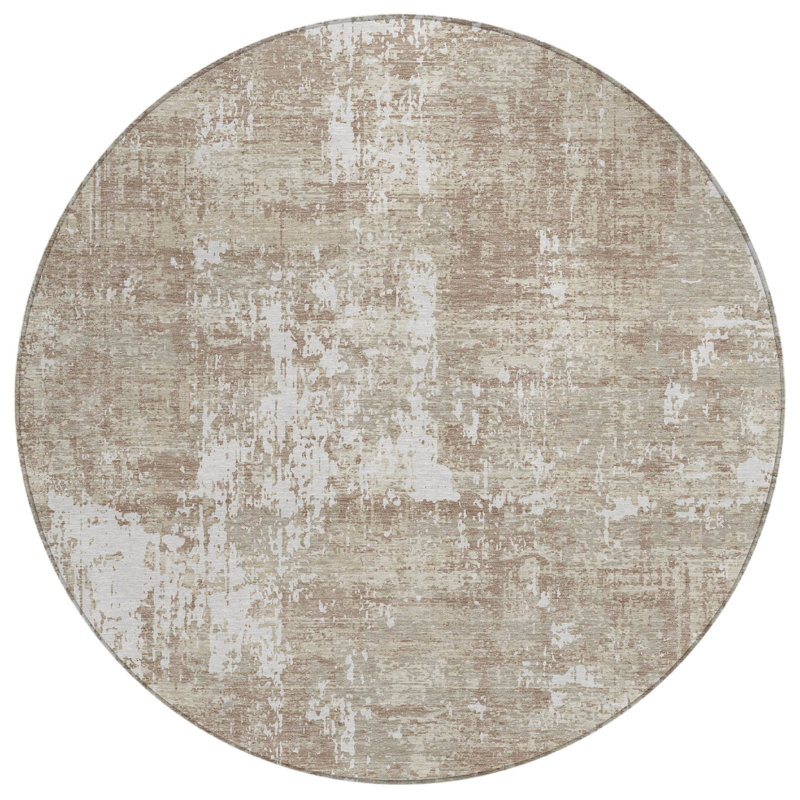 Tapis rond 8 po Taupe