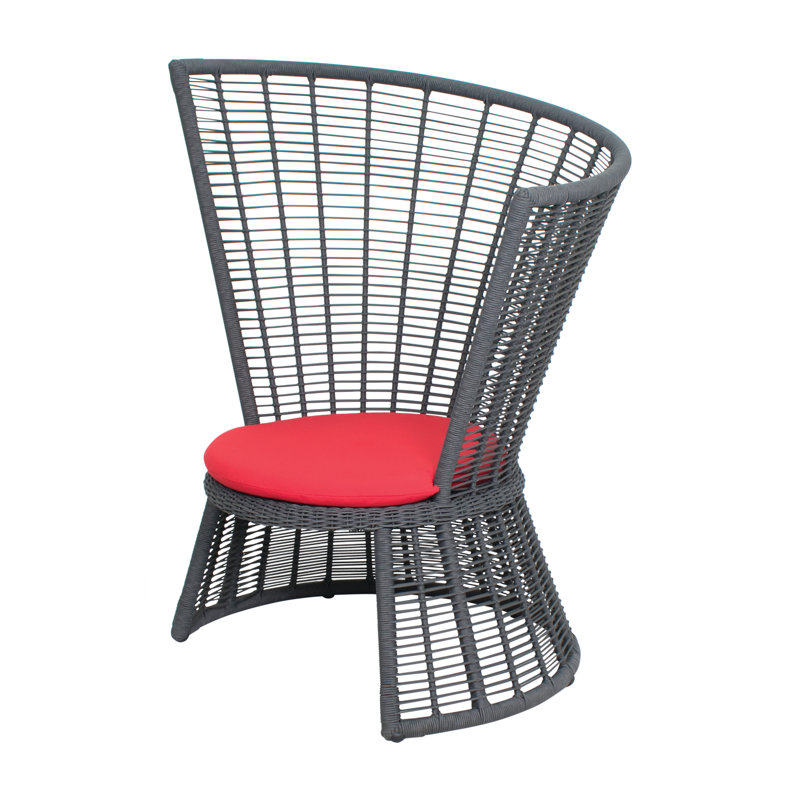 Archipelago Outdoor Lounge Chair, Dark Gray/Dark Pebble, Red