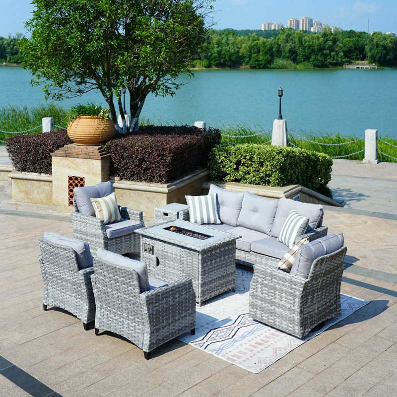 Braddon 7 - Person Patio Conversation Set with Cushions