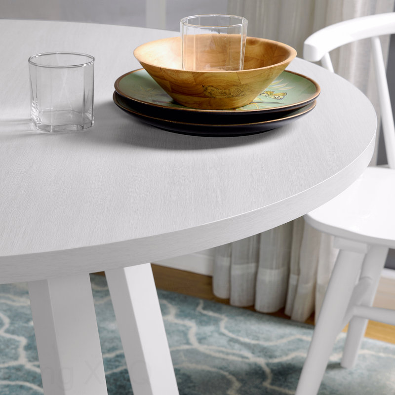 Ensemble de salle à manger 5 pièces en bois: table à tréteaux et 4 chaises Windsor
