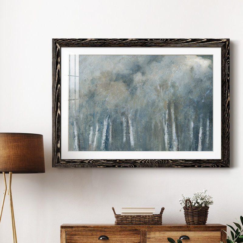 Birch Solitude - peinture encadrée, H 31,5 po x l 23,5 po x P 1,5 po, Cadre noir