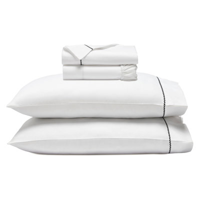 Ensemble de draps en coton mélangé à ourlet brodé 600 fils imperia