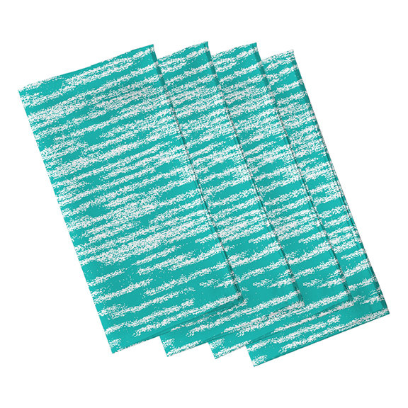 Algean Polyester Abstract Square Napkin, Aqua