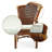 Delberta Dining Armchair Chair Natural Rattan Wicker Handmade Design With Cushion, Dark Walnut  Color-1198705686-1204422572