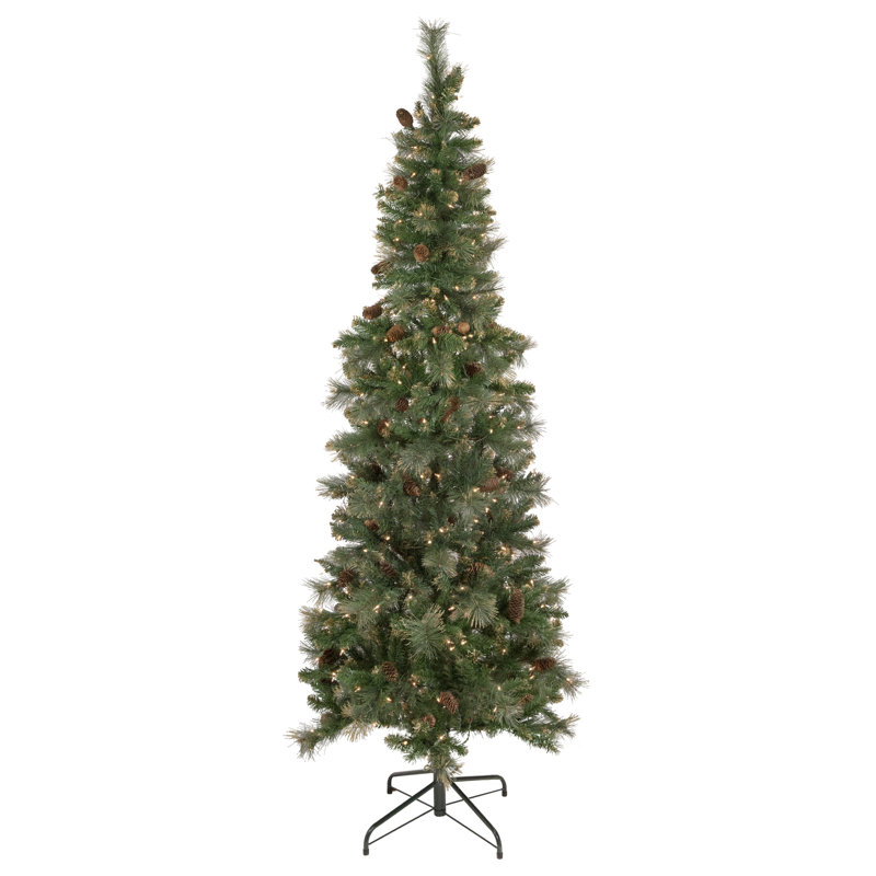Arbre de Noël artificiel pin 7 pi pré-éclairé avec lumières claires Yorkshire
