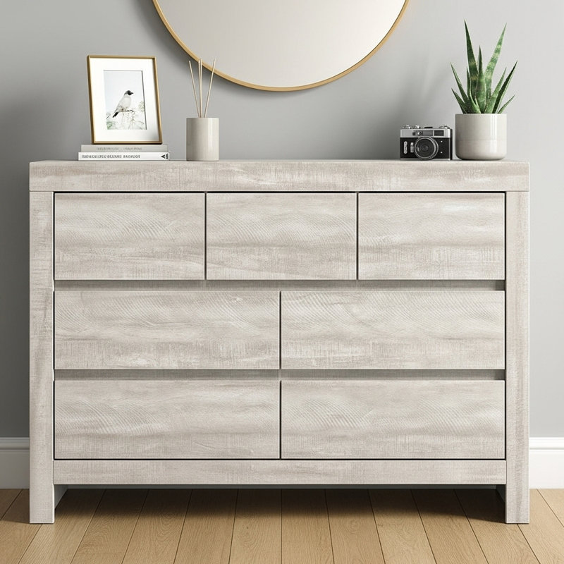 Ellani Cubbot 7 Drawer Chest of Drawers, Dusty Grey Oak