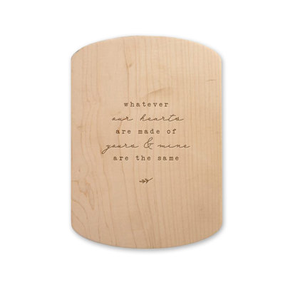 Our Hearts the Same 11 x 8 Maple Oval Cutting Board
