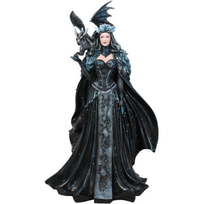 Grande statue de sorcière dragon noir Necromancy